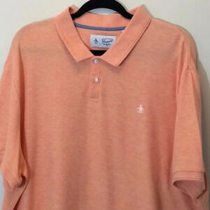 Original Penguin Orange Polo Shirt White Penguin